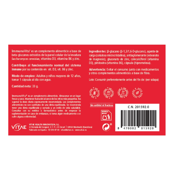 VITAE IMMUNOVITA (30 VEG.CÁPSULAS)