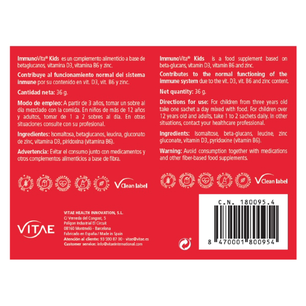 VITAE INMUNOVITA KIDS  (30 SOBRES)