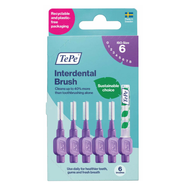 TEPE INTERDENTAL CEPILLO MORADO (6 UNIDADES)