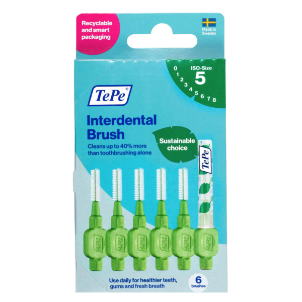 TEPE INTERDENTAL CEPILLO RECTO VERDE (6 UNIDADES)