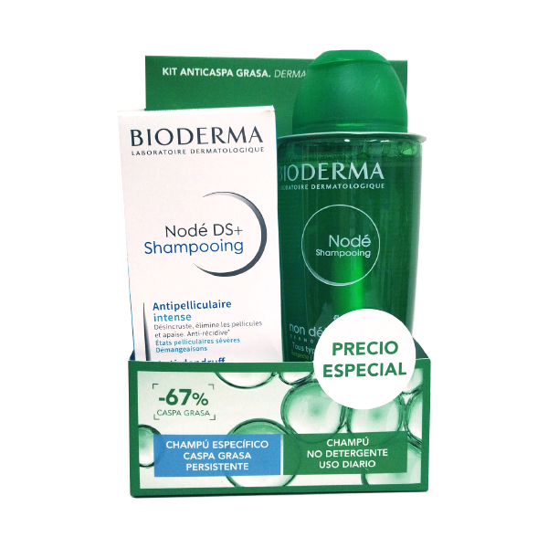 BIODERMA KIT ANTICASPA GRASA ( CHAMPÚ NODÉ DS+ CHAMPÚ NODÉ USO DIARIO)
