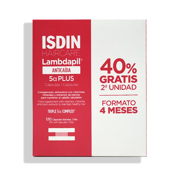 ISDIN LAMBDAPIL 5 ALPHA PLUS (120 CAPSULAS) 40% GRATIS 2ª UNIDAD!
