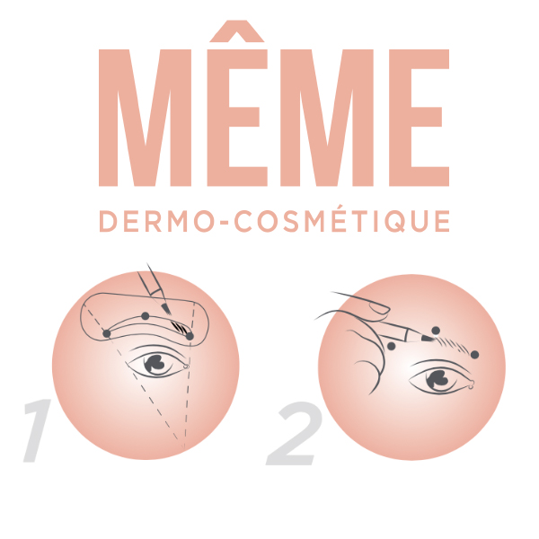 MÊME LÁPIZ DE CEJAS CON 3 PUNTAS FINAS (0,9MM) + 3 PLANTILLAS