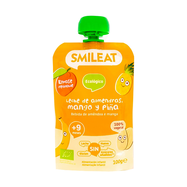 SMILEAT POUCH ALMENDRA MANGO PIÑA +9M (100G)