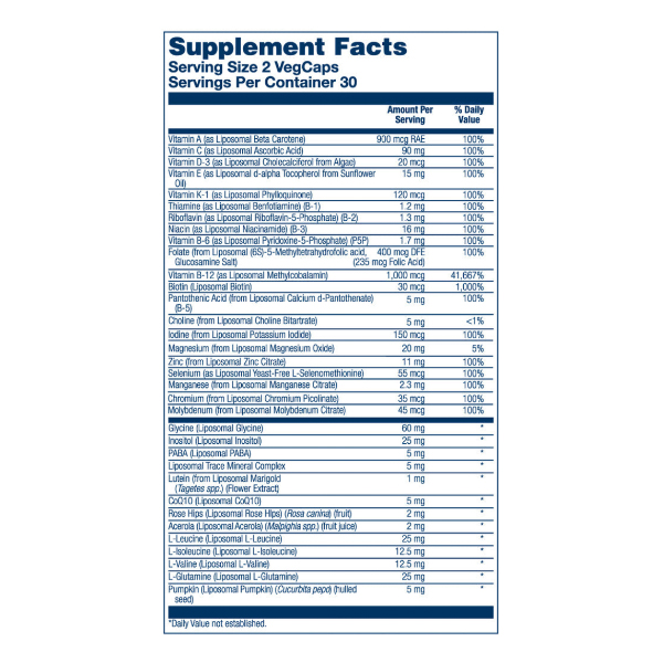 SOLARAY LIPOSOMAL MULTIVITAMIN MEN’S (60VEGCAPS)