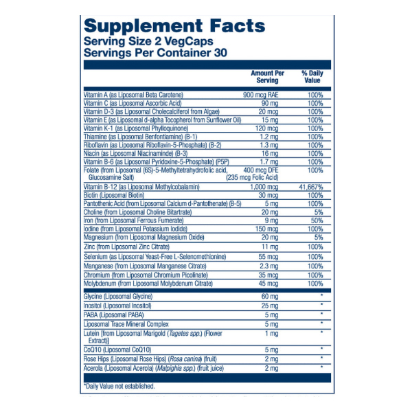 SOLARAY LIPOSOMAL MULTIVITAMIN UNIVERSAL (60 VEGCAPS)	