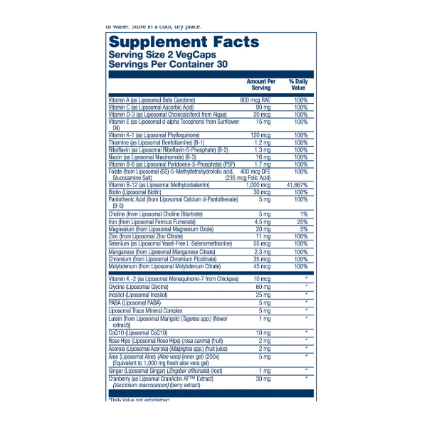 SOLARAY LIPOSOMAL MULTIVITAMIN WOMEN’S 50+ (60 VEGCAPS)	