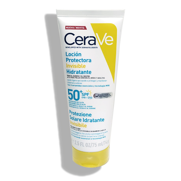 CERAVE LOCIÓN PROTECTORA INVISIBLE HIDRATANTE SPF50 + CARA Y CUERPO (75ML) NOVEDAD!