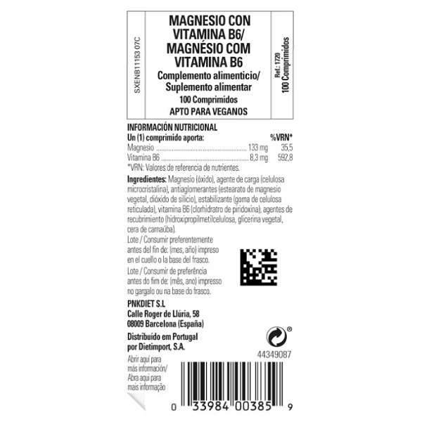 SOLGAR MAGNESIO CON VITAMINA B6 (100 CAPSULAS)