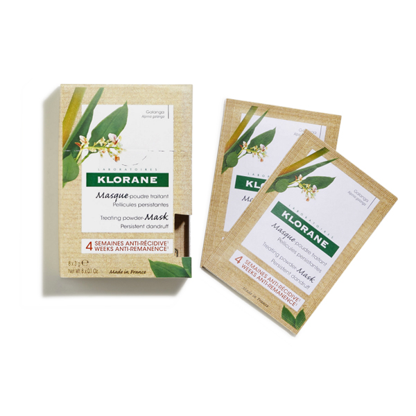 KLORANE MASCARILLA ANTICASPA GALANGA EN POVO (8 SOBRES x 3 G)