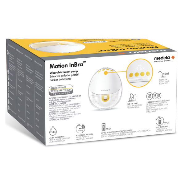 MEDELA MOTION IN BRA SACALECHES PORTATIL SIMPLE  (1 UNIDAD) NOVEDAD!