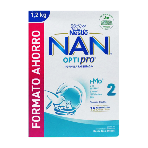 NESTLÉ NAN OPTIPRO 2 Leche de continuación +6M FORMATO AHORRO! (1.200G)