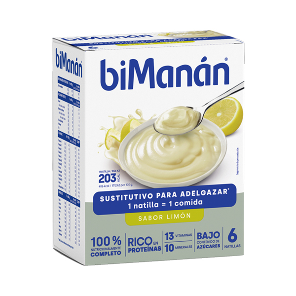BIMANAN SUSTITUTIVE NATILLA SABOR LIMON (6 UNIDADES) 