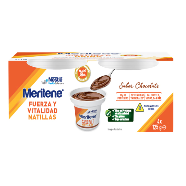 MERITENE NATILLAS CHOCOLATE (4 UNIDADES X 125G) NOVEDAD!