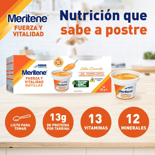 MERITENE NATILLAS CHOCOLATE (4 UNIDADES X 125G) NOVEDAD!