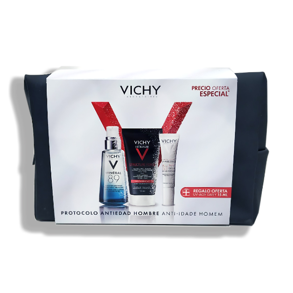 VICHY NECESER PROTOCOLO ANTI-EDAD HOMBRE MINERAL 89 SERUM (50ML)+ STRUCTURE CREMA (50ML) +UV AGE DAILY (15ML)