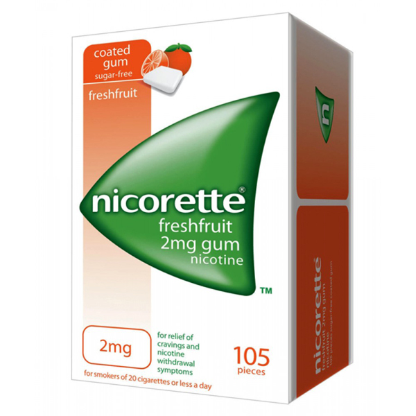 JOHNSON & JOHNSON NICORETTE FRESHFRUIT 2mg (105 CHICLES MEDICAMENTOSOS)