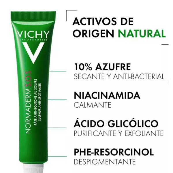 VICHY NORMADERM SULPHUR S.O.S. PASTE (TUBO APLICADOR 20ML)	