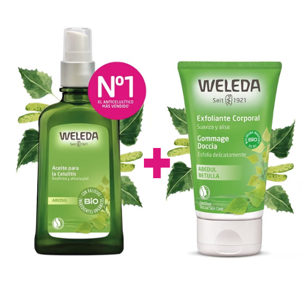 WELEDA PACK ABEDUL ACEITE  ANTICELULITICO (100ML) + EXFOLIANTE CORPORAL (150ML)