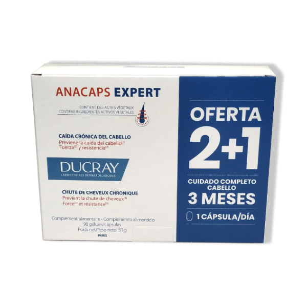 DUCRAY PACK ANACAPS EXPERT CAIDA CRÓNICA DEL CABELLO TRATAMIENTO 3 MESES (90 CAPSULAS)