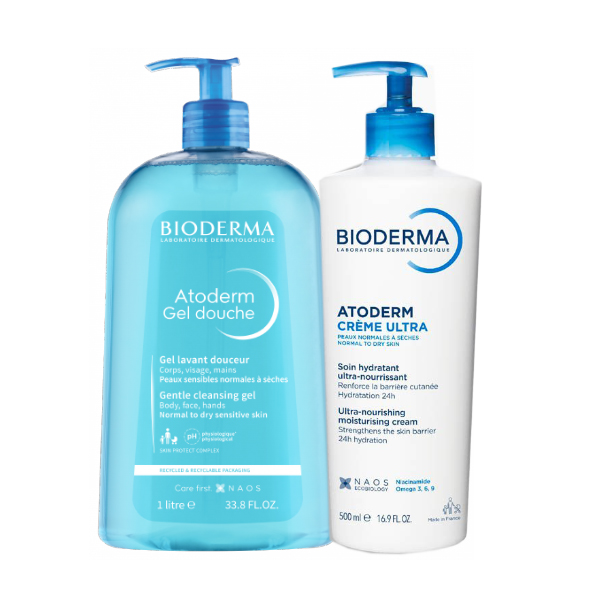 BIODERMA PACK ATODERM GEL DUCHA (1 LITRO) + CREMA ULTRA  (500ML) 