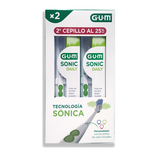 GUM PACK CEPILLO SONIC DAILY COLOR BLANCO (2 UNIDADES)