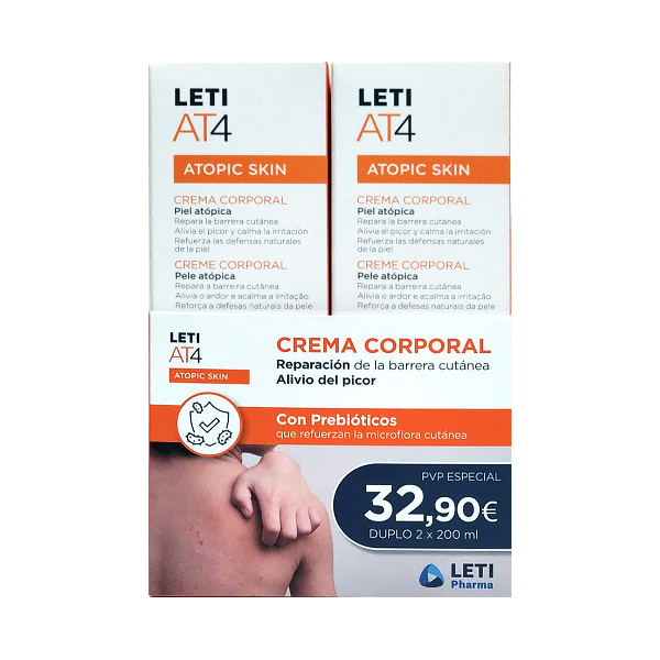 LETI LABORATORIOS PACK DUPLO AT4 CREMA CORPORAL (2 UNIDADES X 200ML)