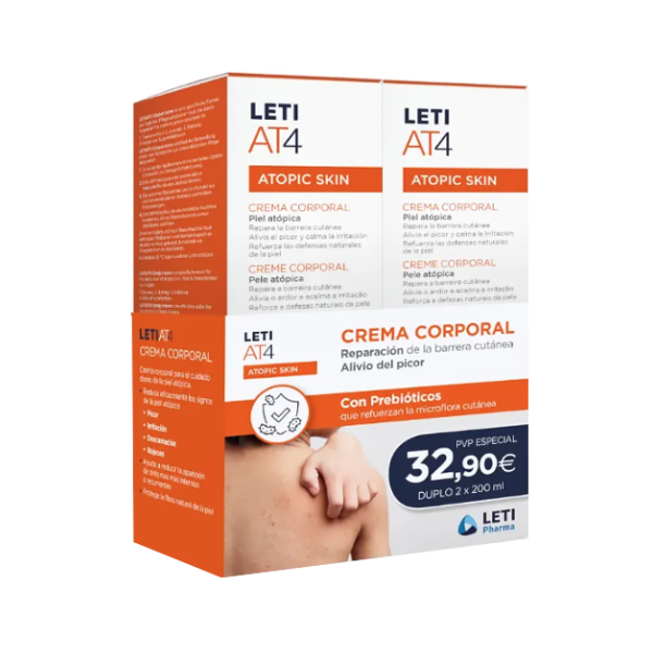 LETI LABORATORIOS PACK DUPLO AT4 CREMA CORPORAL (2 UNIDADES X 200ML)