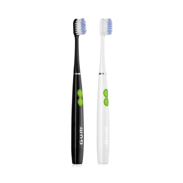 GUM PACK DUPLO SONIC DAILY CEPILLO PILAS SUAVE BLANCO+NEGRO