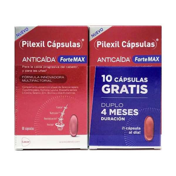 PILEXIL PACK FORTE MAX ANTICAIDA CÁPSULAS (TRATAMIENTO 4 MESES)