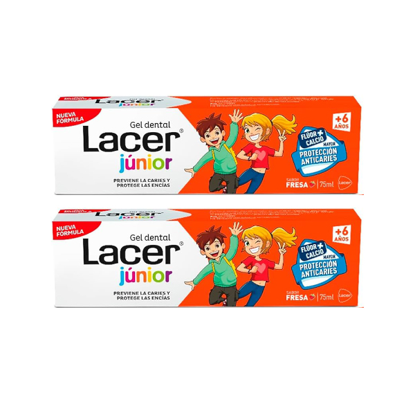 LACER DUPLO GEL DENTAL JUNIOR FRESA (75ml x 2 UNIDADES)