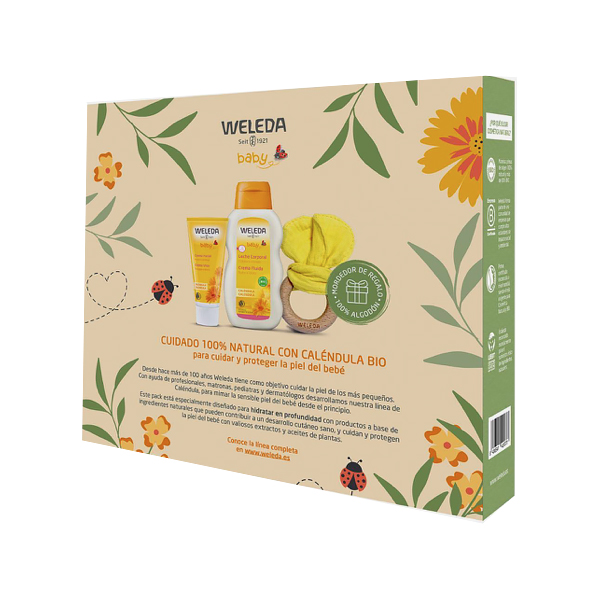 WELEDA SET HIDRATACION BEBE CALENDULA + MORDEDOR DE REGALO!