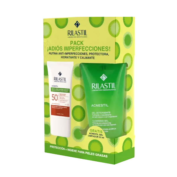 RILASTIL PACK IMPERFECCIONES ACNESTIL CREMA SOLAR PIEL ACNEICA SPF50 (40ML)  + ACNESTIL GEL (50ML)