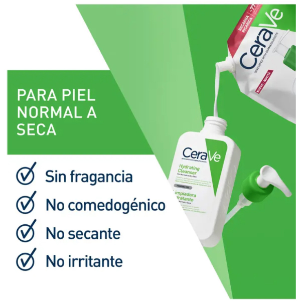 CERAVE PACK LIMPIADOR HIDRATANTE PIEL SECA (473ML) + RECARGA (473ML)