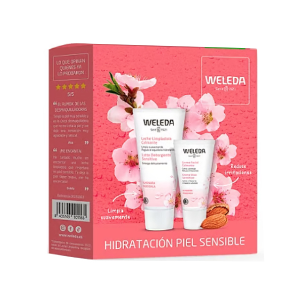 WELEDA PACK PIEL SENSIBLE ALMENDRA LECHE LIMPIADORA (75ml) + CREMA FACIAL (30ml)