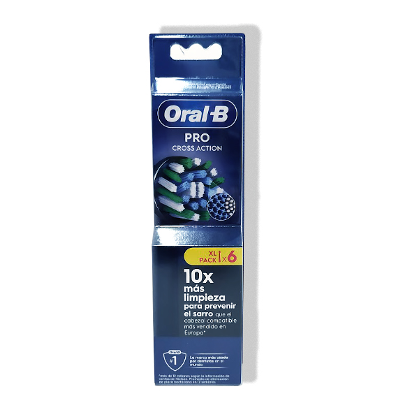 ORAL-B PACK RECAMBIO CEPILLO ELECTRICO PRO CROSS ACTION NEGRO (6 UNIDADES)