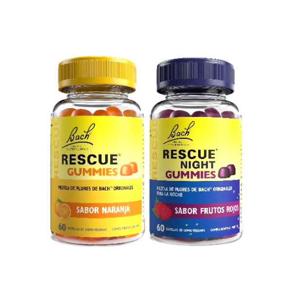 FLORES DE BACH PACK RESCUE GUMMIES DIA + GUMMIES NOCHE (60 GUMMIES X 2UDS)