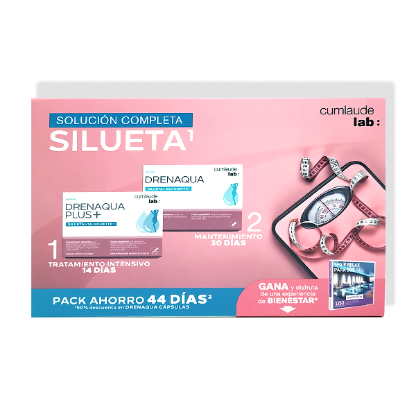 CUMLAUDE LAB PACK SILUETA DRENAQUA PLUS (14 SOBRES) + DRENAQUA (30 CAPSULAS)