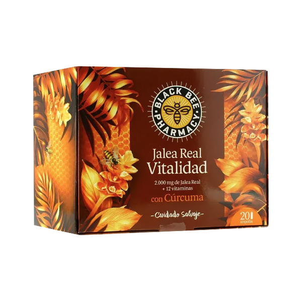 BLACK BEE PHARMACY PACK VITALIDAD JALEA REAL+ CÚRCUMA (2 UNIDADES  x 20 AMPOLLAS)
