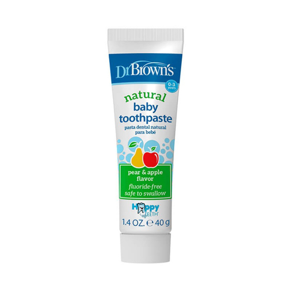 DR. BROWN´S PASTA DENTAL BEBÉ SABOR PERA Y MANZANA 0-3 AÑOS (40G)