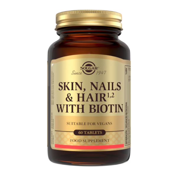SOLGAR PELO PIEL UÑAS CON BIOTINA (60 VEG.COMPRIMIDOS)