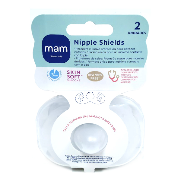 MAM BABY PEZONERA SILICONA SKIN-SOFT TALLA MEDIANA (2 UNIDADES)