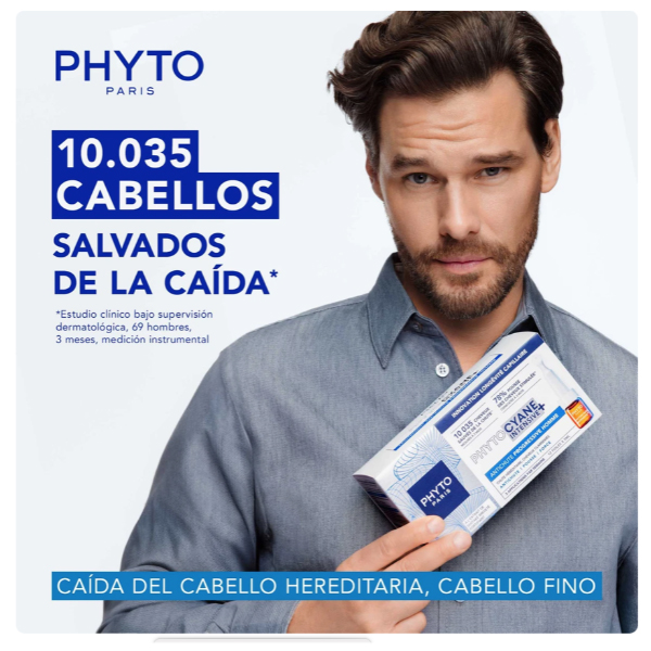 PHYTO PHYTOCYANE HOMBRE TRATAMIENTO PROGRESIVO (12 AMPOLLAS X 5ML)