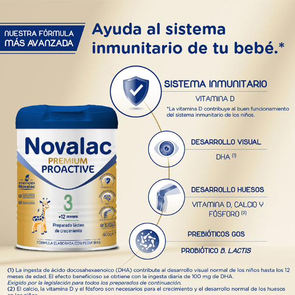 NOVALAC PREMIUM PROACTIVE 3 CRECIMIENTO NIÑOS 1-3 AÑOS (800G)