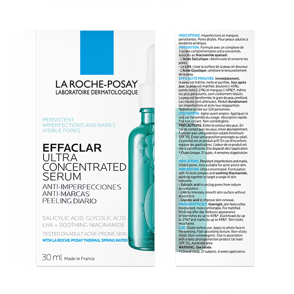LA ROCHE POSAY PROTOCOLO ANTIGRANOS EFFACLAR ULTRA CONCENTRATED SERUM (30ML) +HYALU B SERUM OJOS (5ML) + ANTHELIOS UVAir SPF50 (15ML) REGALO!