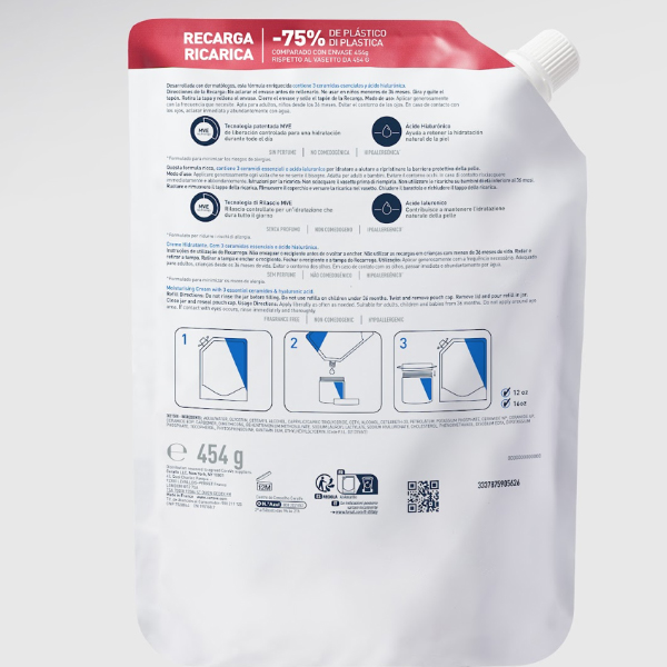 CERAVE RECARGA CREMA HIDRATANTE CON 3 CERAMIDAS (454G)