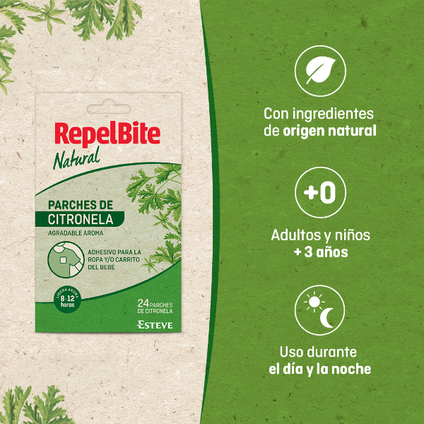 ESTEVE REPELBITE NATURAL (24 parches CITRONELA)