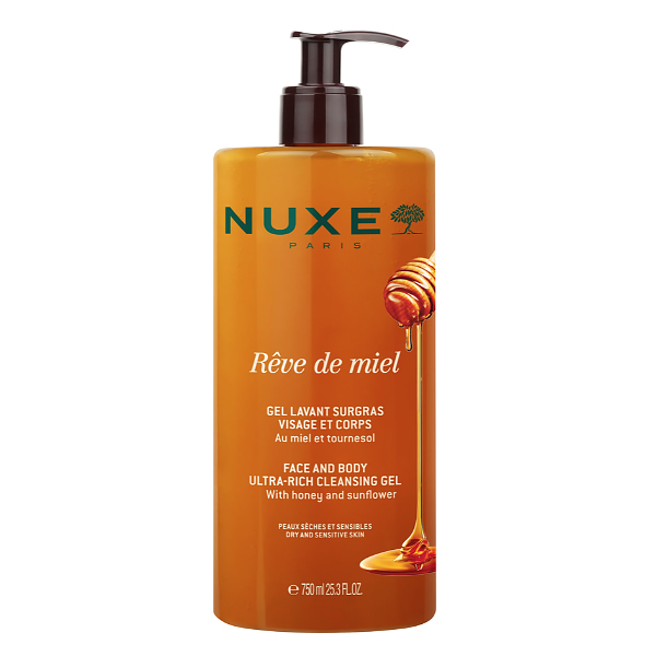 NUXE REVE DE MIEL GEL LIMPIADOR ROSTRO Y CUERPO JUMBO (750ML)