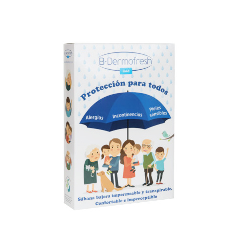 BDERMOFRESH MED SABANA BAJERA BLANCA 100% NATURAL CONTRA LAS ALERGIAS (90cm X 190cm)