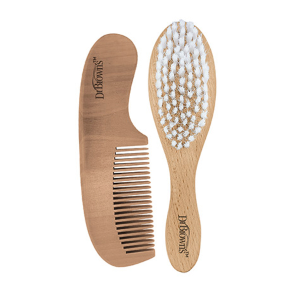 DR. BROWN´S SET CEPILLO Y PEINE DE MADERA 